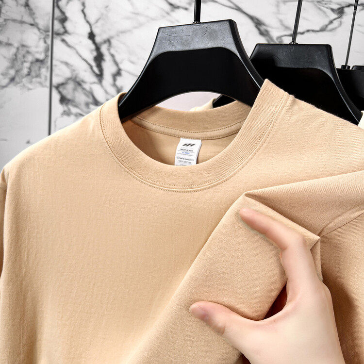 2026年夏季100％纯棉T恤短袖纯色白色新款上衣男士大码