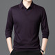 商务休闲宽松翻领长袖 男士 上衣t恤 2025春秋季 假两件条纹polo衫