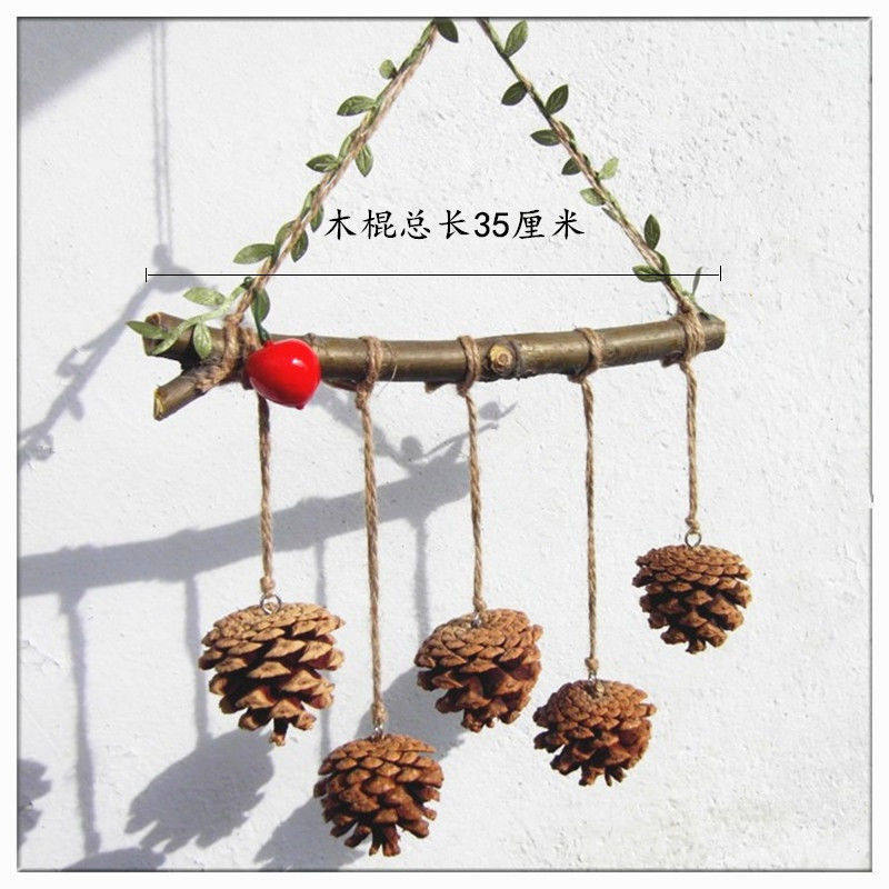 挂饰植物干树枝幼儿园环创饰品制作壁挂墙壁装饰壁挂麻绳花