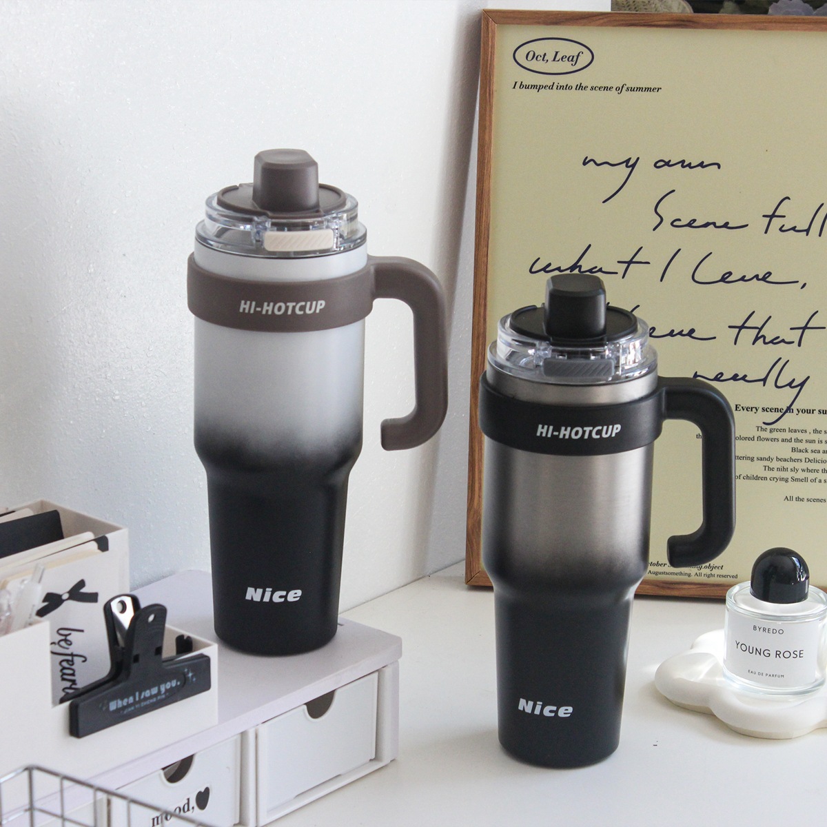 日本品质夏季新款巨无霸保温杯容量陶瓷冰霸杯不锈钢保冰保冷车载