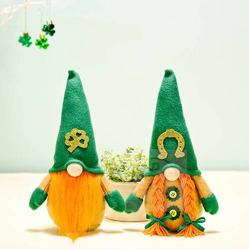 新品~St. Patricksn Day decorations Irish day faceless doll
