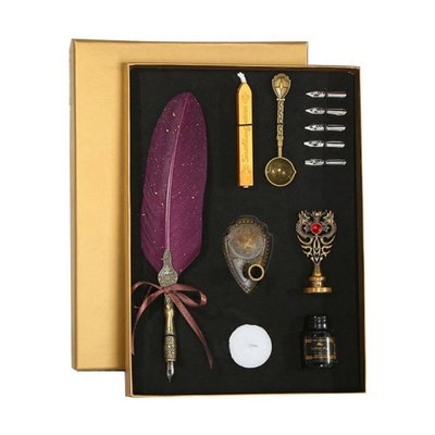 极速Sprinkle Gold Luxury Vintage Feather Quill RDip Calligra