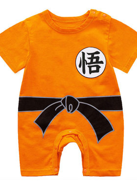极速Kung Fu Baby Boys Rompers Goku Romper Infant JumpsZuit S