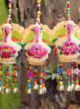 极速Ethnic Style Bamboos Weaving Vine Weaving Peacock Wind C