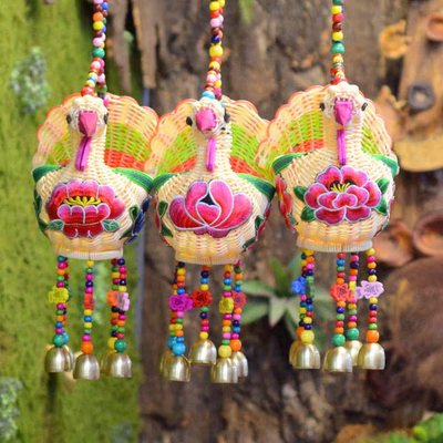 极速Ethnic Style Bamboos Weaving Vine Weaving Peacock Wind C