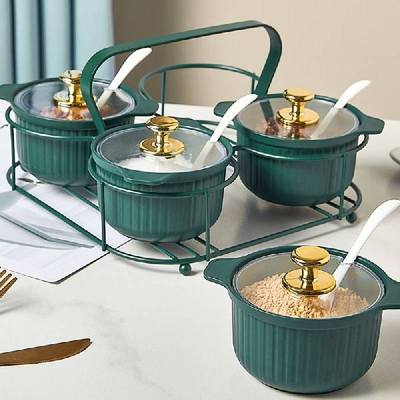 极速Modern Salt Spice Jsars Set Container Sugar Organizer Pe