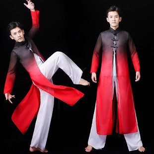极速黑红色再别康桥梁祝水墨色男女生舞蹈服装中S国风古典表演出