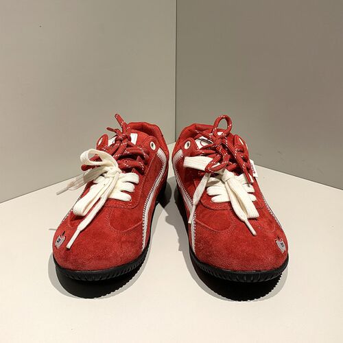 新品2026f新款苹果红色薄底赛车鞋夏季透气德训鞋女百搭运动休闲