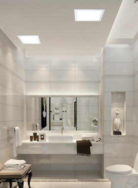 极速新款厨房集成吊顶pl灯具平板灯吸顶面板灯卫生间灯厕所铝扣板