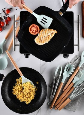 极速Household Silicone Wooden CookiEng Utensil Kitchen Acces