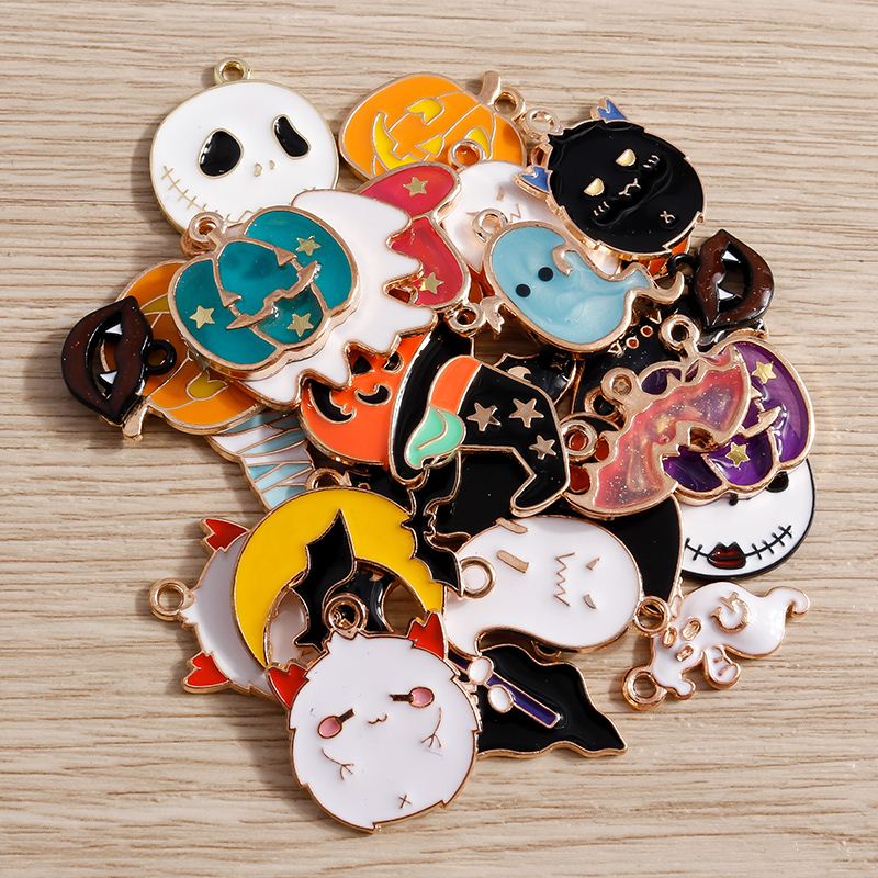 极速10pcse Cute Halloween Charms for Jewelry Making Enamel B