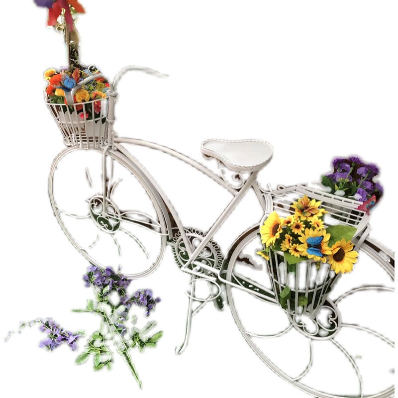 极速欧式复古e花车架橱窗道具庭院阳台装饰品摆件铁艺落地大自行