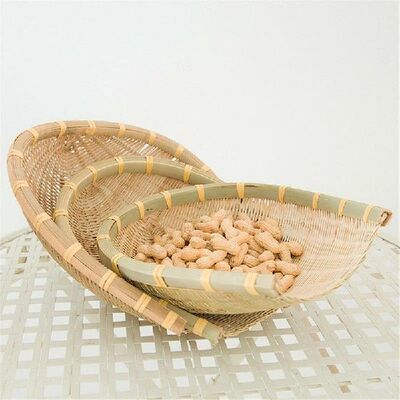 极速Farmhouse Bamboo Weaving BasketF Open Bamboo Sieve Handw