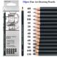 14pcse Art Set Black 极速 Pencil Wood Sketch Graphite