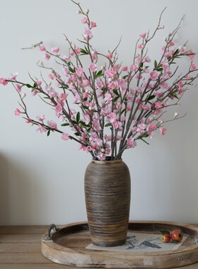 极速梅花枝假花摆件仿真花腊梅桃花客厅J茶几摆设冬梅花束中式家
