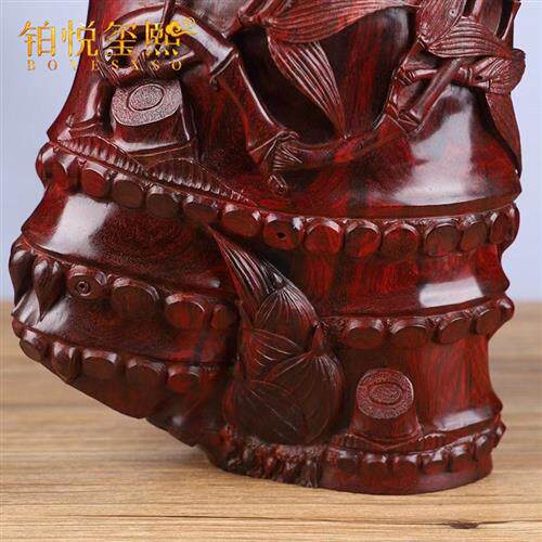 新品铂悦玺熙实木笔筒摆件知足常乐文房用品N摆件送大老板客户商