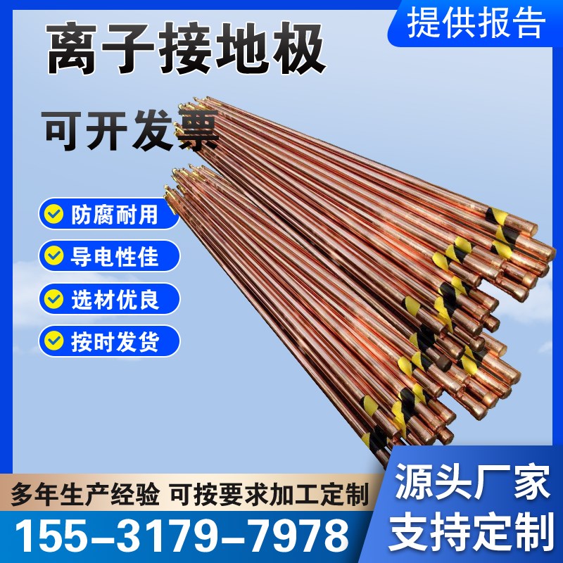 新品防雷电解离子接地极铜包x钢接地针工程避雷防静电桩镀铜垂直
