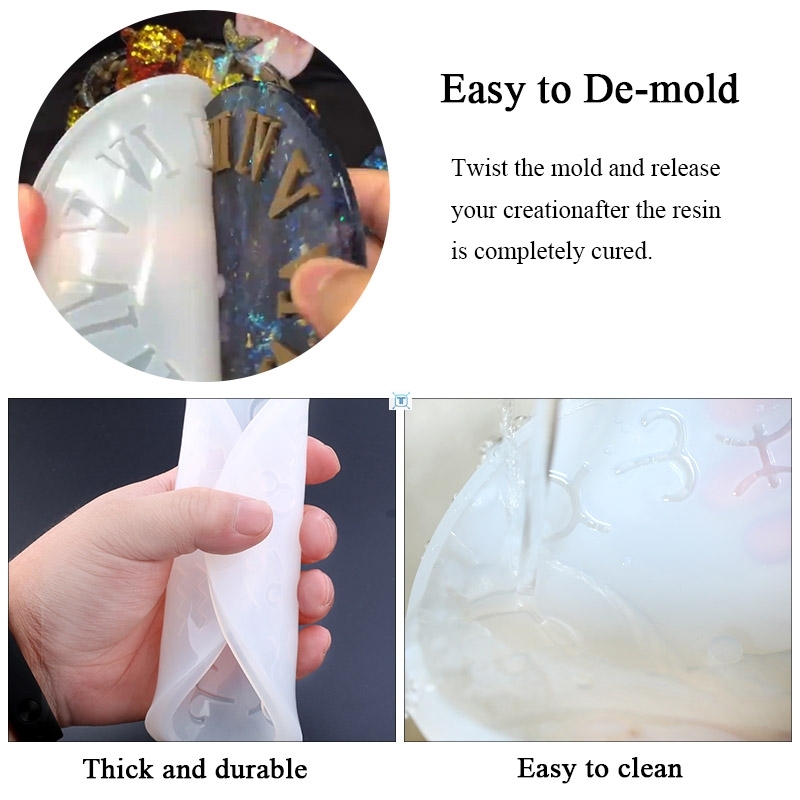 极速10cm 15cm Silicone Clock Mold Clock Resin RSilicone Moul