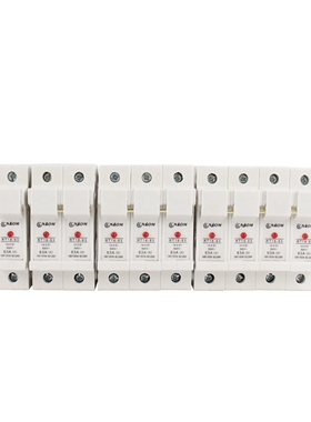 新品低压熔断器底座RT18-6s3X 1P2P3P4P带灯63A三极卡轨式保险丝5