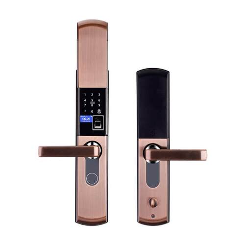 极速防展健全自动手滑盖指纹锁密码家用HB-8盗门锁智锁能锁机开锁