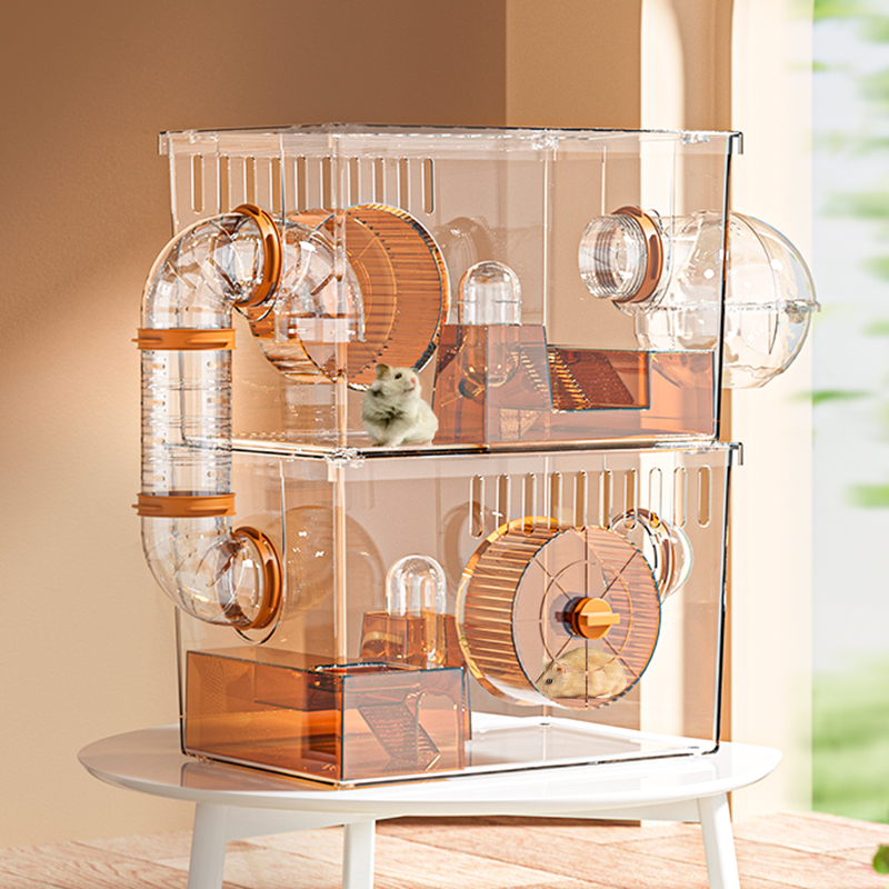 极速仓鼠笼子亚克力透明双层超大豪华别墅金丝熊S小仓鼠宠物饲养