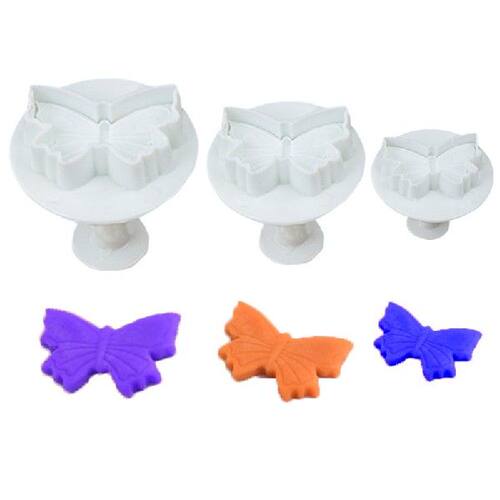 极速3Pcs/Set Butterfly Shuape 3D Plastic Fondant Cake Cookie