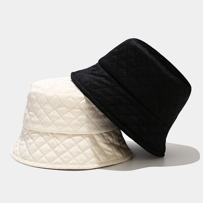 极速New dAutumn Winter Grid Women Corduroy Panama Bucket Hat
