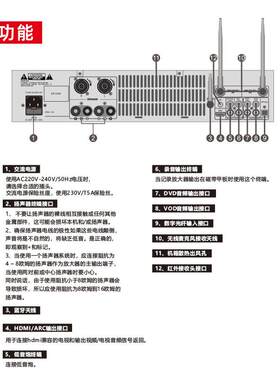 K2专业数字混音放大器家用卡拉OK功放器 舞台会议室体育馆放大器