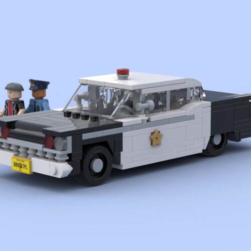 MOC-XM208 1959福TE警车 电子图纸 拼插积木 338片 8格