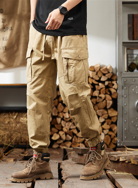 当潮马潮牌机能工装裤男士春季新款潮流束脚裤子男款休闲裤GD8701