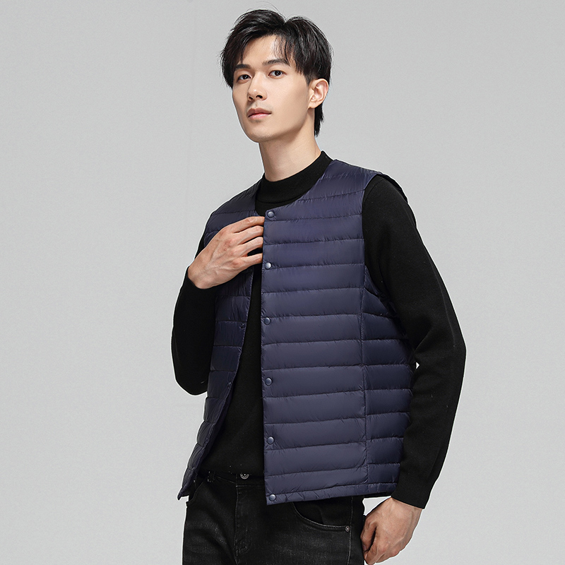 当潮马羽绒服马甲可圆领可V领羽绒内搭背心外穿羽绒内胆YYS82032