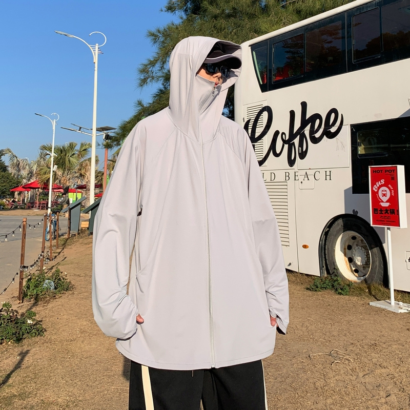 当潮马连帽皮肤衣外套男士夏季户外防晒服骑车钓鱼服防晒衫BL0070
