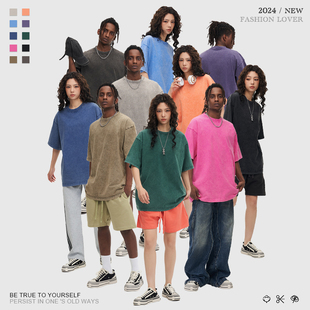 当潮马300克水洗纯棉五分圆领短袖 C8837 YMCP