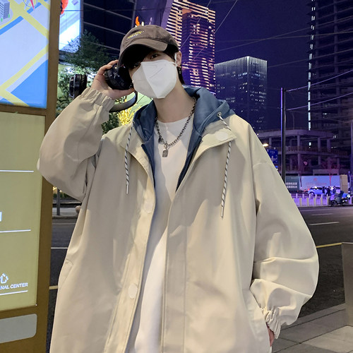 当潮马春秋夹克外套小牛津复合针织底涤纶防水假两件设计4色可选