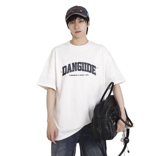 当潮马美式街头简约图案印花百搭短款纯棉短袖T恤上衣DF030-DCM01