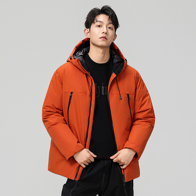 当潮马户外登山运动工装连帽外套男士羽绒服短款保暖YYS-YR25051