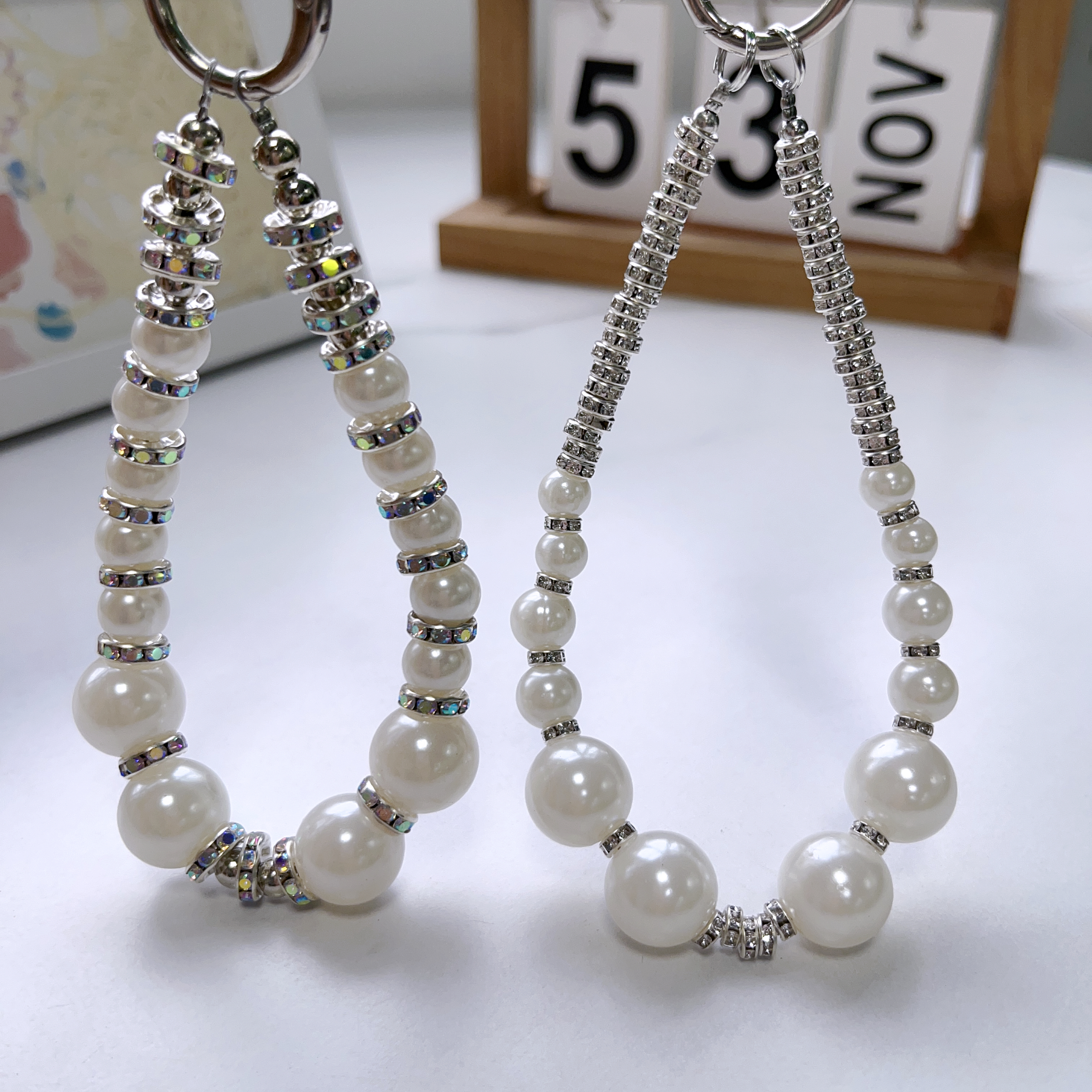 班诗迪闪亮钻珍珠轻奢精致手机链