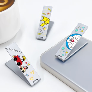 diy卡通可爱金属手机支架桌面创意一字支撑便捷不占空间懒人必备背贴手机支架带磁吸动画个性 网红小叮当小新