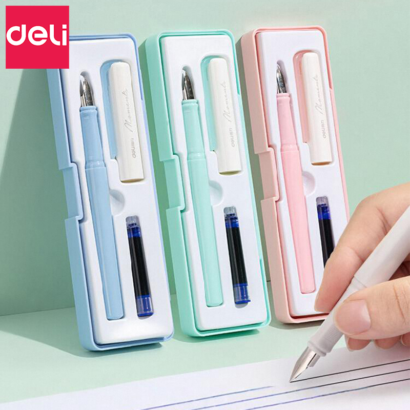 得力【送礼盒】可换墨囊金属钢笔