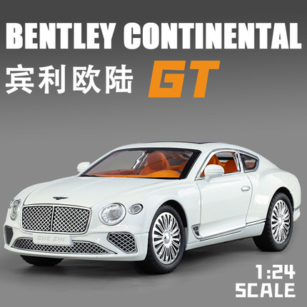 1:24宾利欧陆GT合金车模仿真汽车模型声光回力车男孩玩具收藏摆件