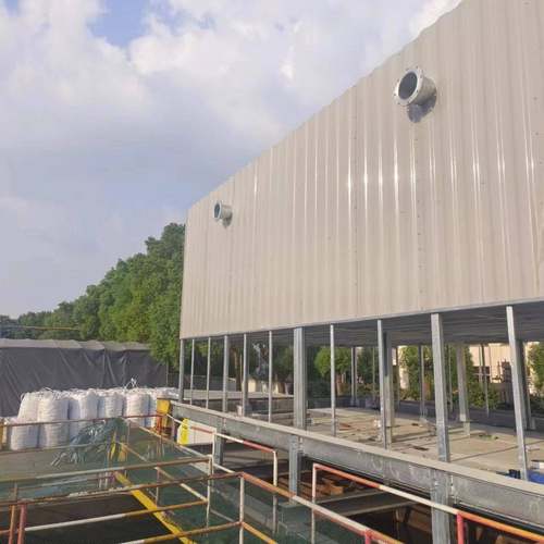 新材料企业配套方形逆流玻璃钢凉水塔钢结构支架原生填料冷却器
