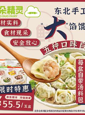朵朵精灵.朵朵吉祥馄饨云吞抄手  8种口味自选大虾混装5盒*280g