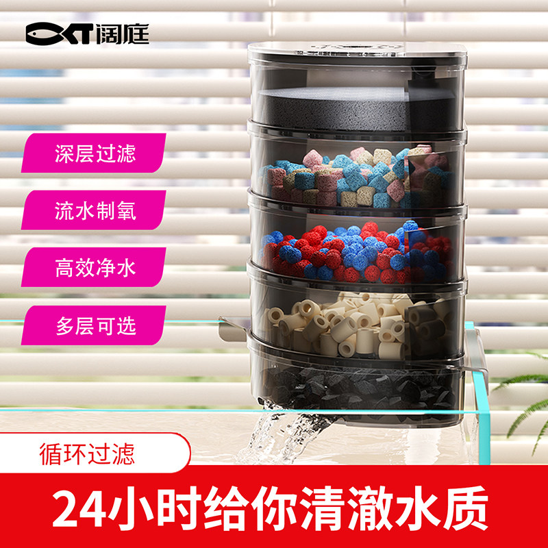 鱼缸过滤器净水循环上置过滤制氧一体机多层壁挂培菌新款滴流盒