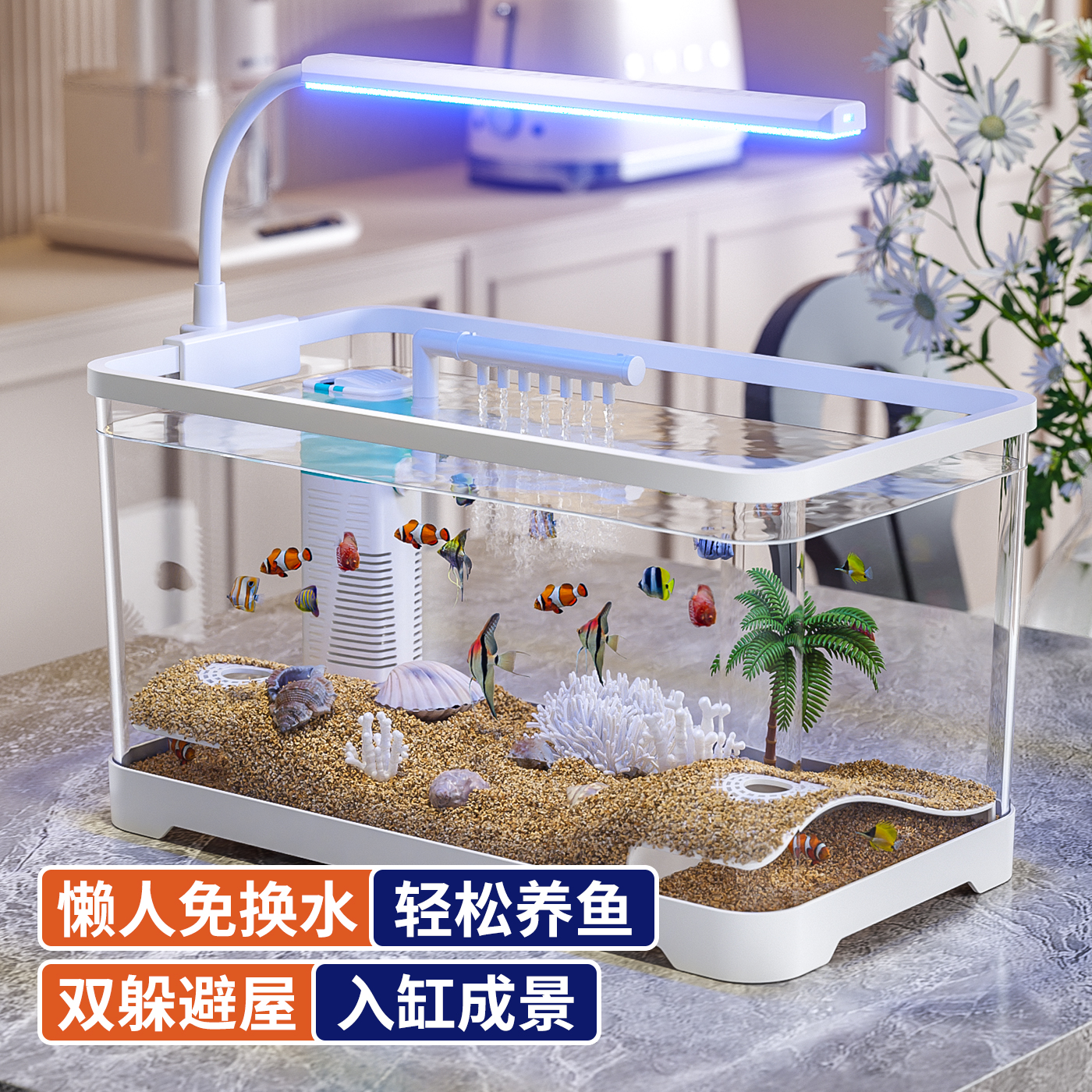 阔庭小型客厅过滤制氧一体机鱼缸