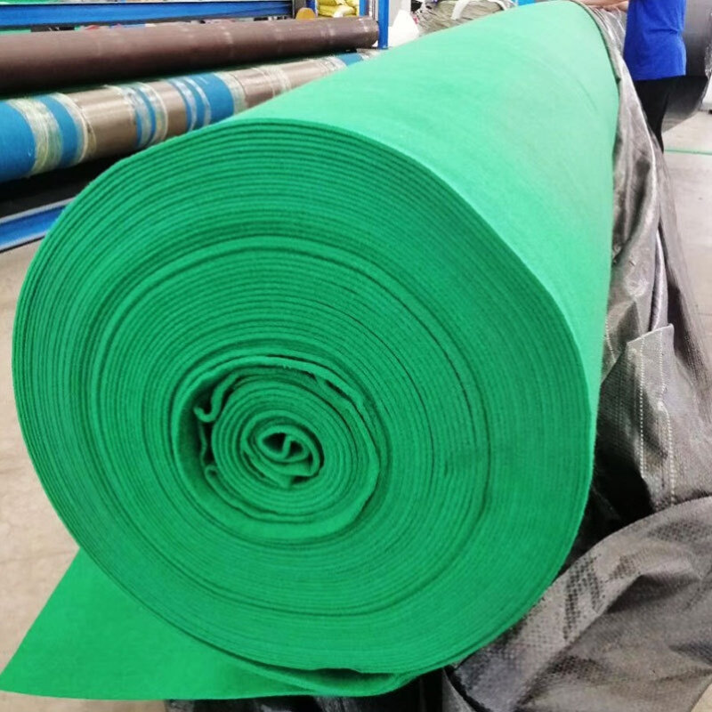 绿色土工布工地建筑防尘盖土盖沙盖煤绿网工程环保绿化棉无纺毛毡