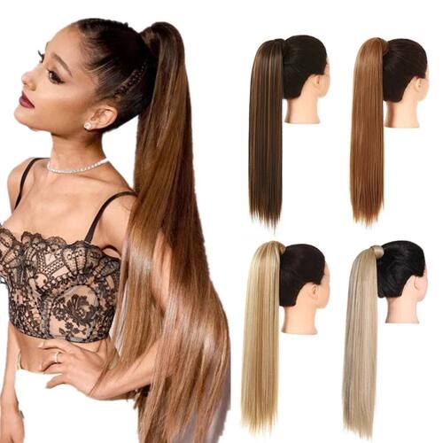 Synthetic Straight tail Hair Extension Clip in Fake Wig Hair