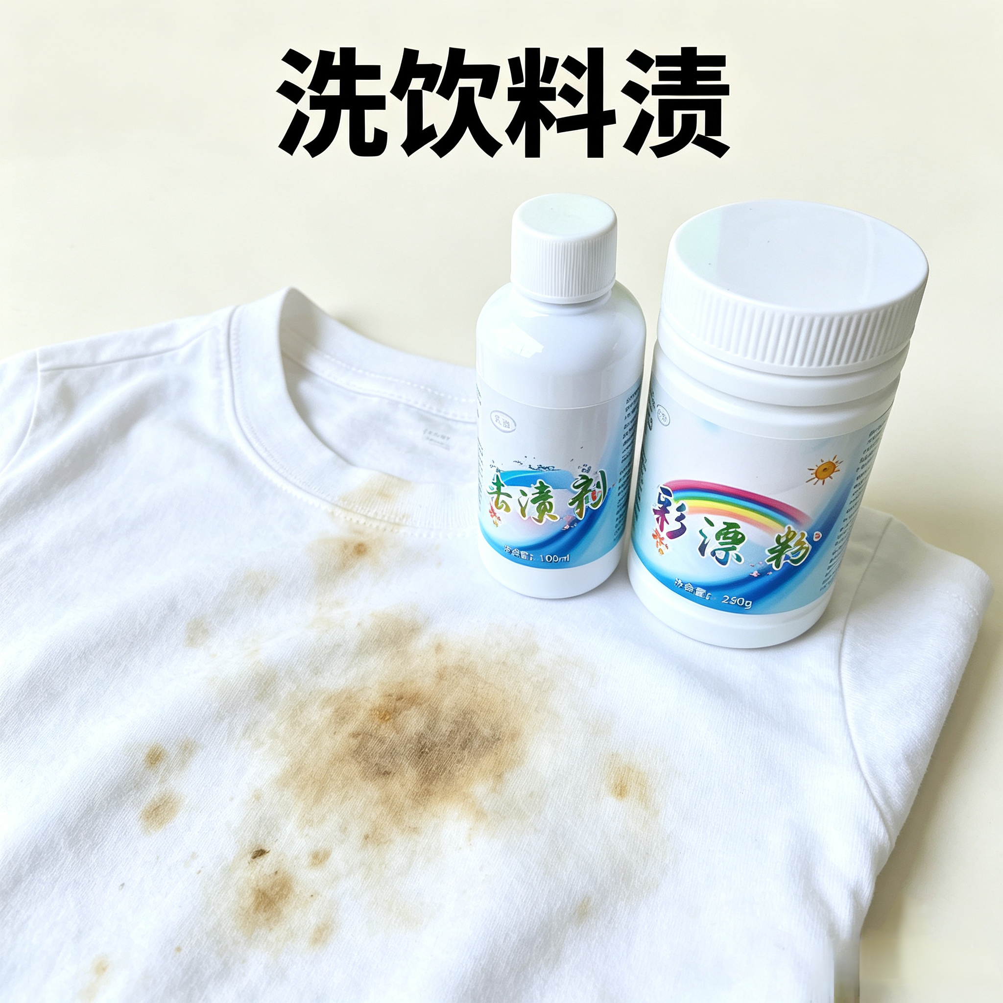 专业洗饮料渍中药渍咖啡渍水果渍去渍剂100毫升加彩漂粉250克