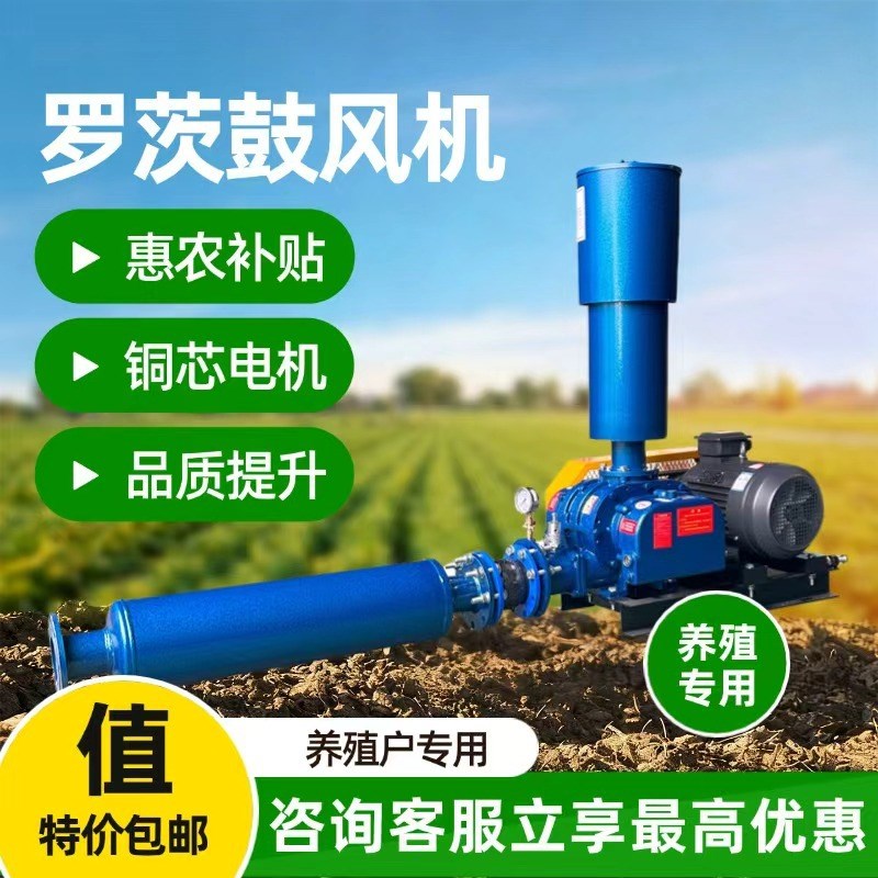 三叶罗茨风机  水产养殖增氧曝气机 鱼塘虾池打氧V罗茨三叶鼓风机