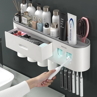 Magnetic Adsorption Inverted Toothbrush Holder DoublXe Autom