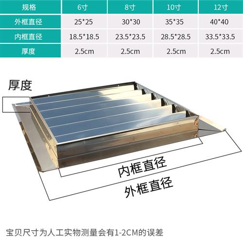 不锈钢百叶窗出风口防风罩防雨罩卫生间方形透气窗外墙排风口风罩